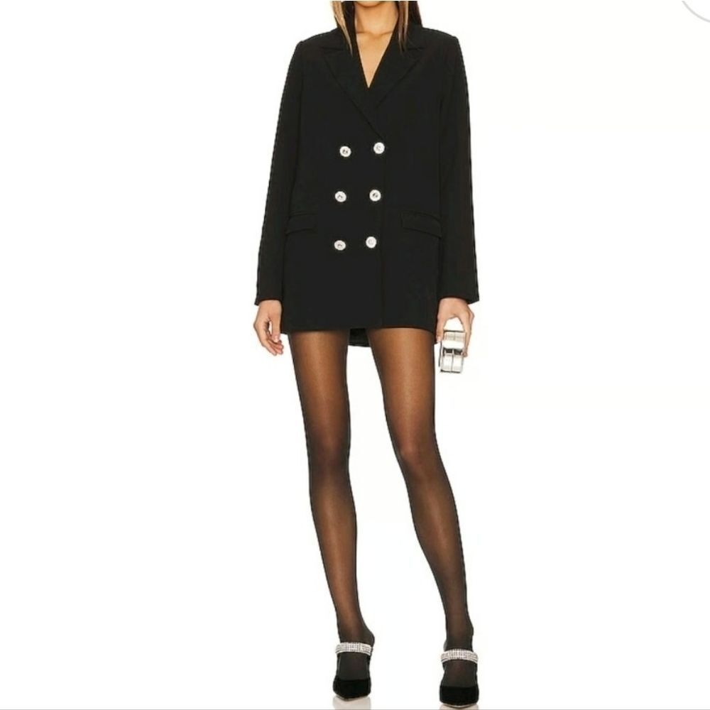 Show Me Your MuMu Chic Black Bling Blazer Dress Large